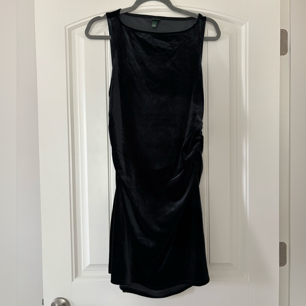 wild fable Black Velvet Sleeveless Mini Dress